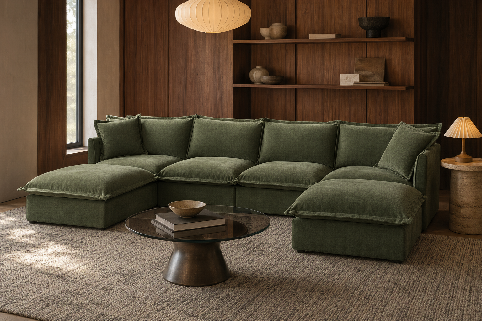 Two Seventy Nine Fluffy modular sofa styled in a living room