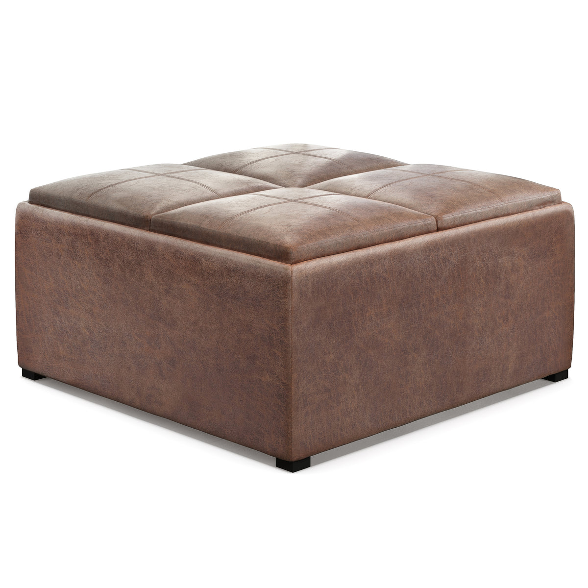 Brown Square Coffee Table with Storage, 35 in