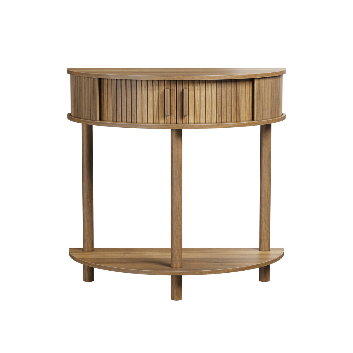 Walnut Entryway Console Table with Storage, 31.5 in Wide