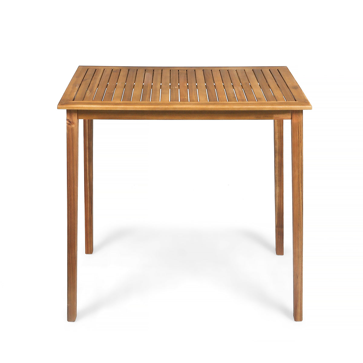 Teak Finish Rectangular Outdoor Bar Table, 44 in Wide