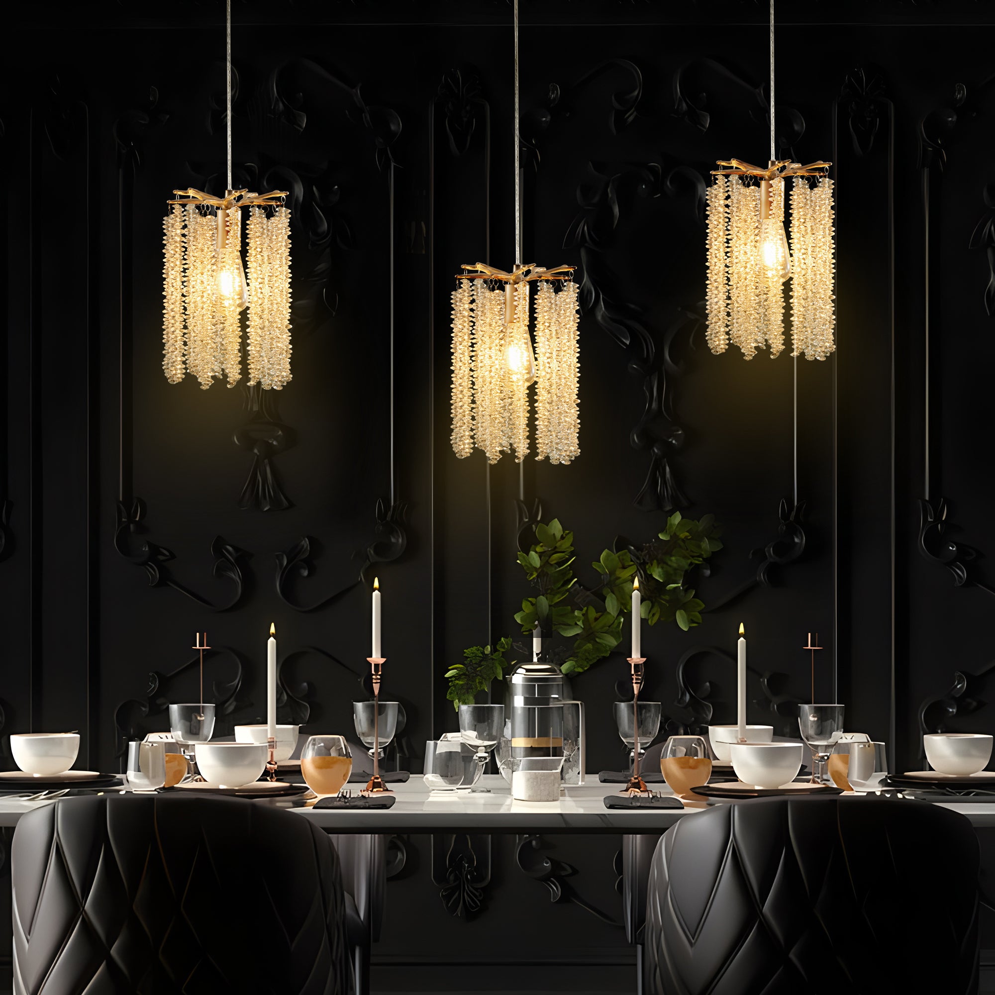 Chandelier, 3-Light Hardwired Ceiling Fixture, Gold