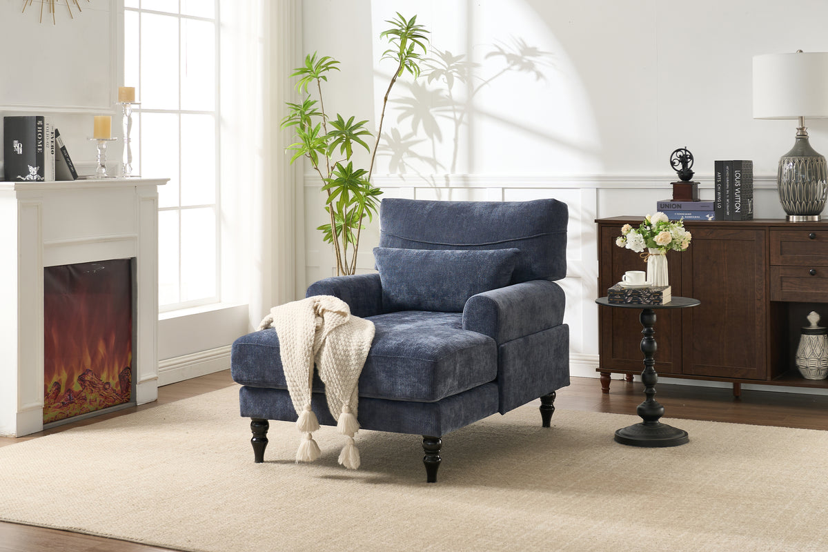 Blue Chaise Lounge Chair, Reclining