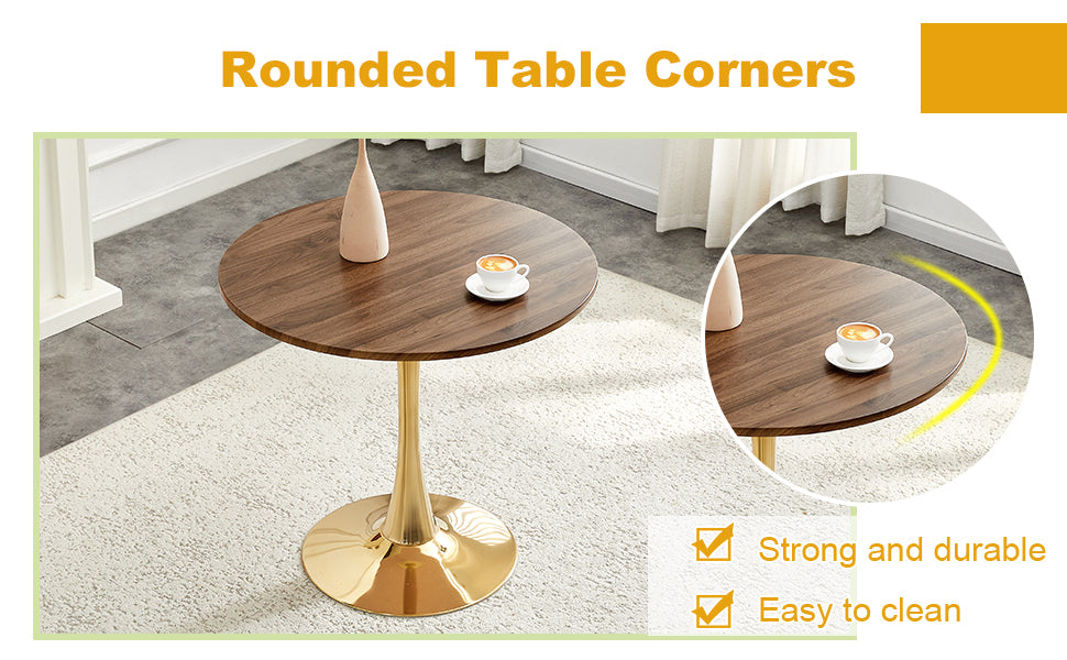 Feature graphic titled rounded table corners with a coffee cup zoom, marked strong and easy to clean