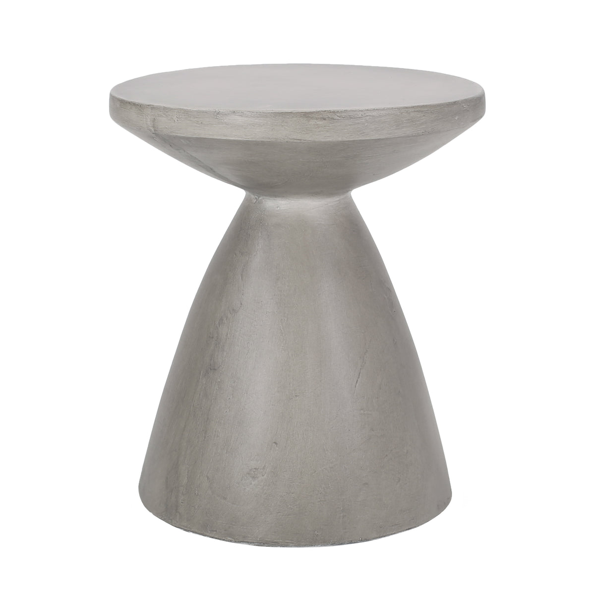 Light Gray Concrete Outdoor Side Table, 20.3 in Tall