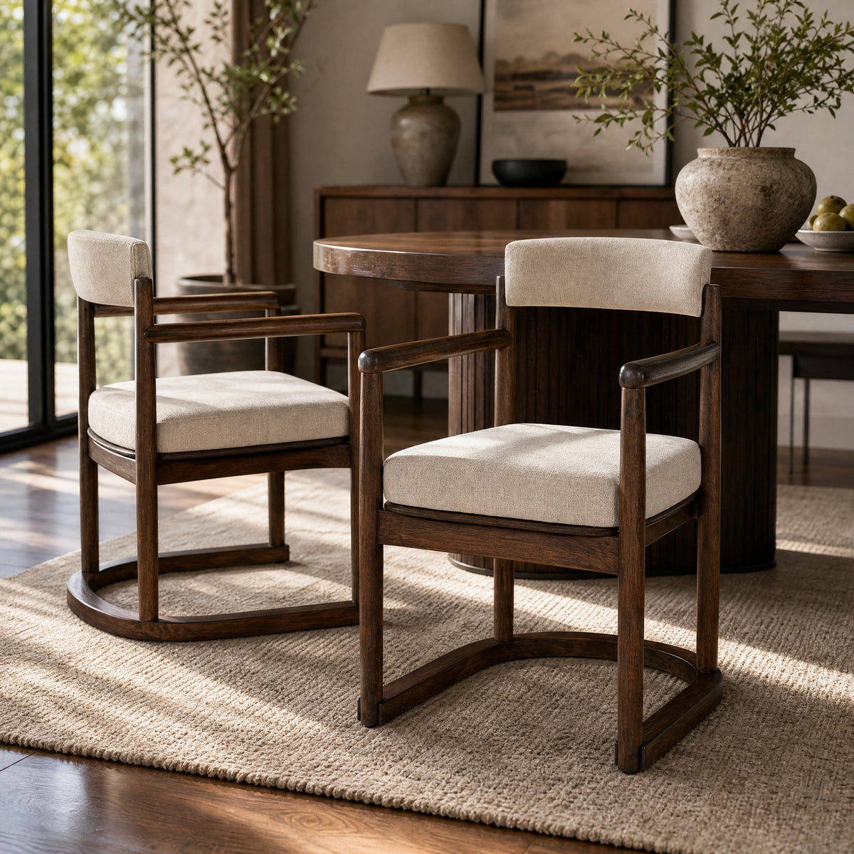 Beige Accent Chair, Set of 2