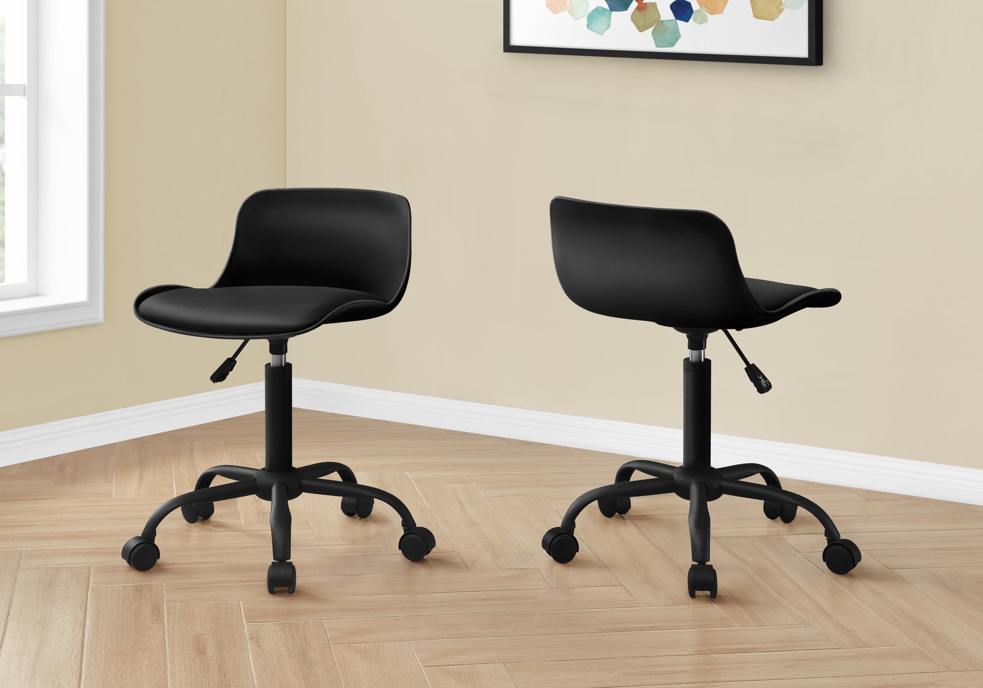 Ergonomic Contemporary Computer Desk, 18.5 in, Black