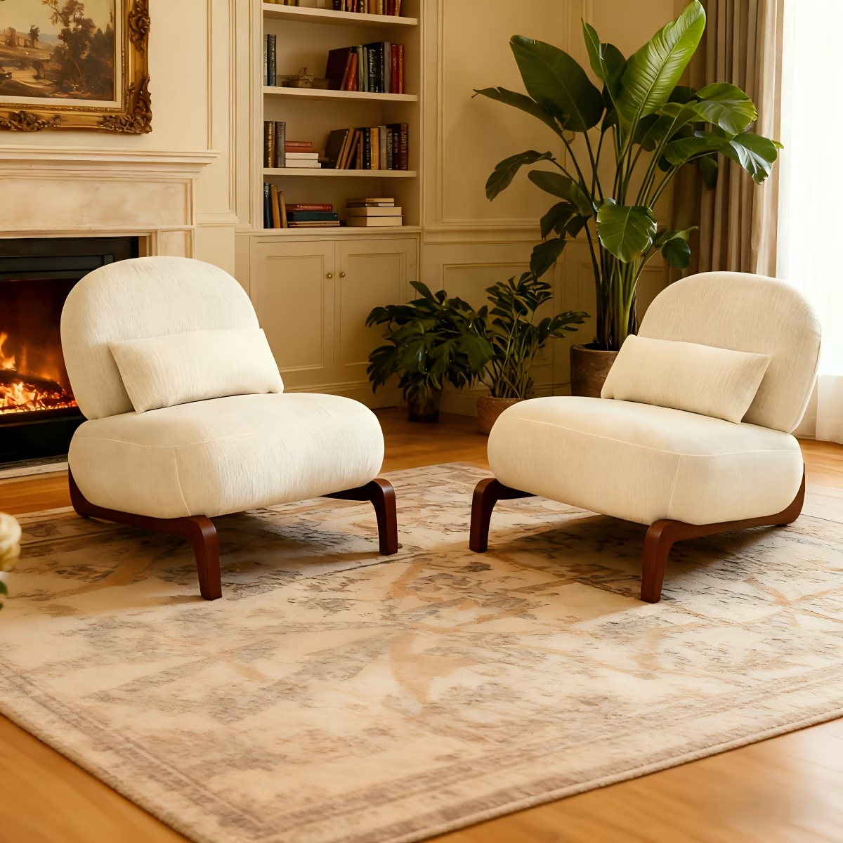 White Accent Chair, Set of 2