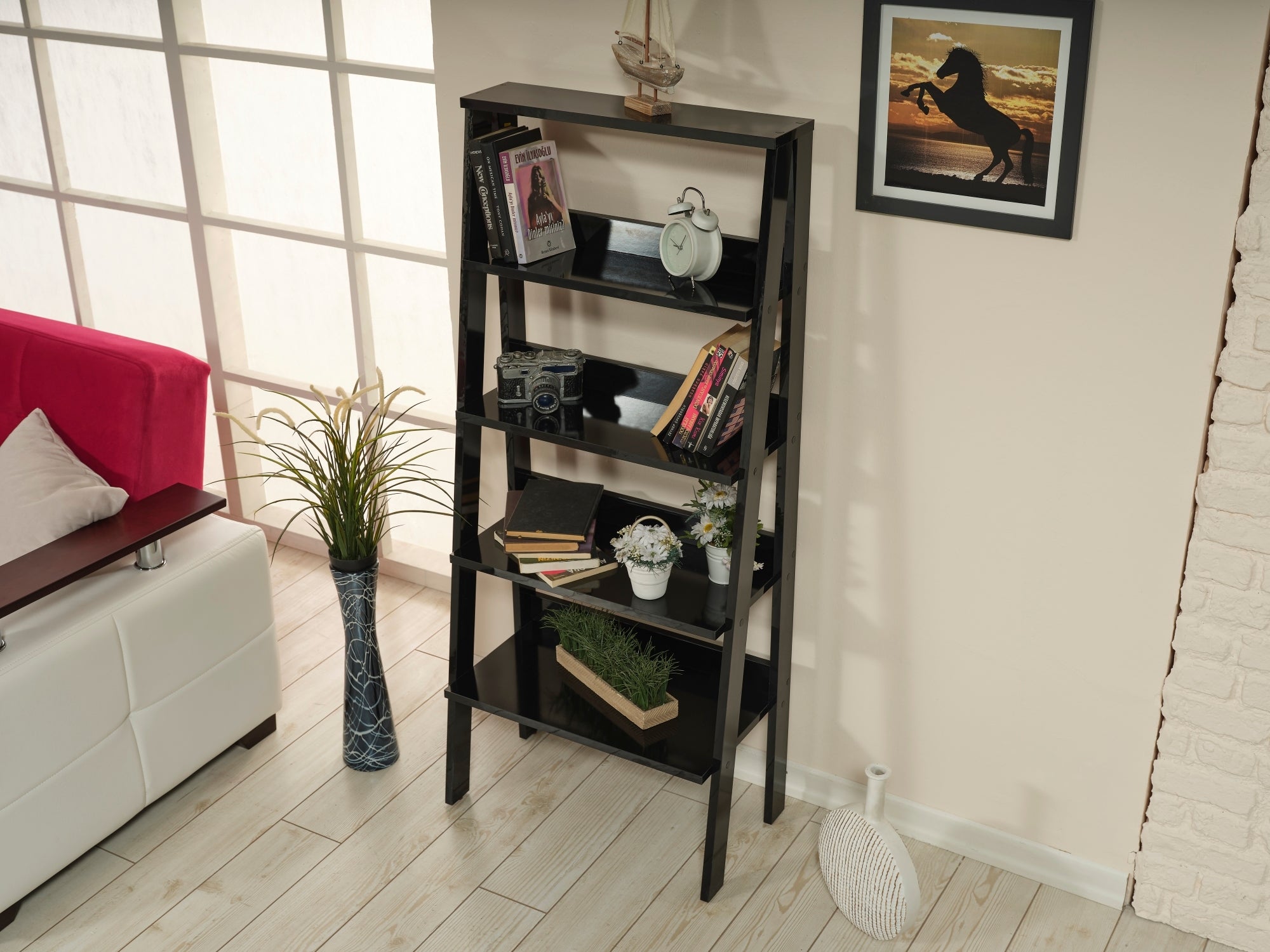 Modern Bookcase, 24 in, Black