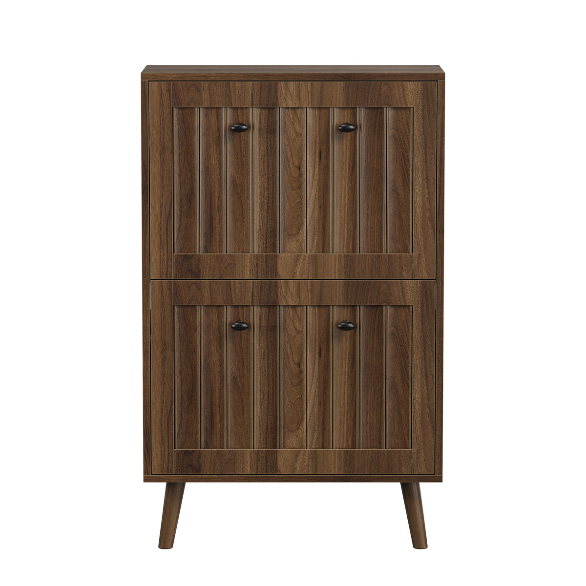 Walnut Shoe Cabinet, 23.6 in Wide