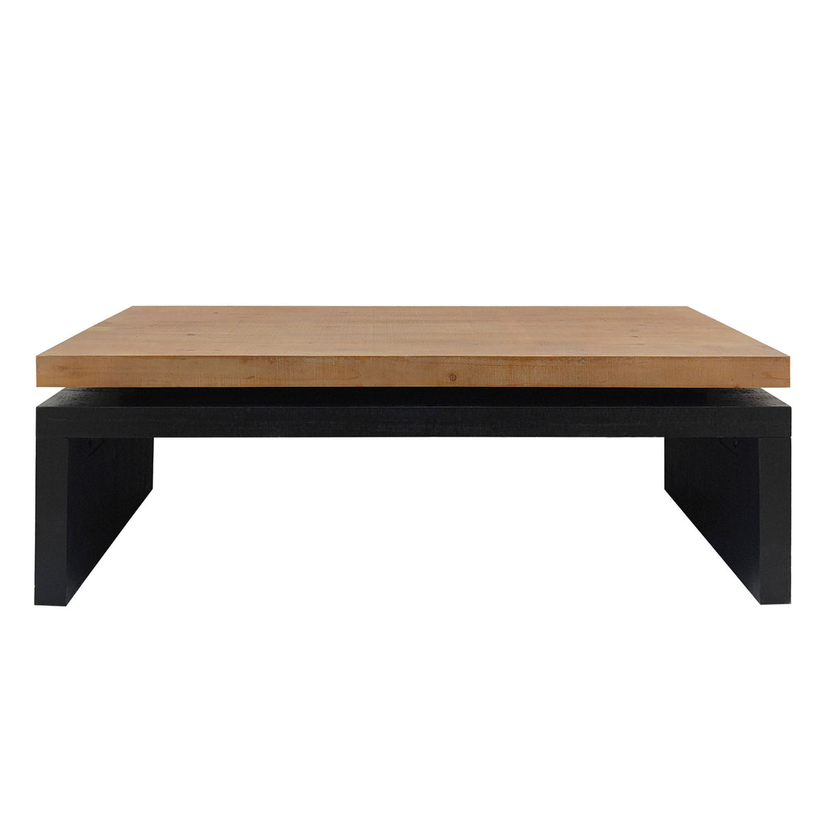 Black Rectangular Coffee Table, 47.6 in, Farmhouse