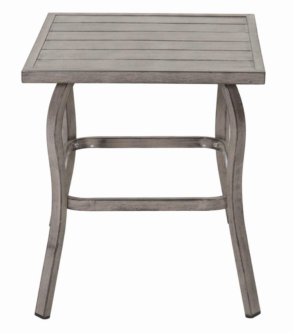Gray Metal Outdoor Side Table, 21.3 in Tall