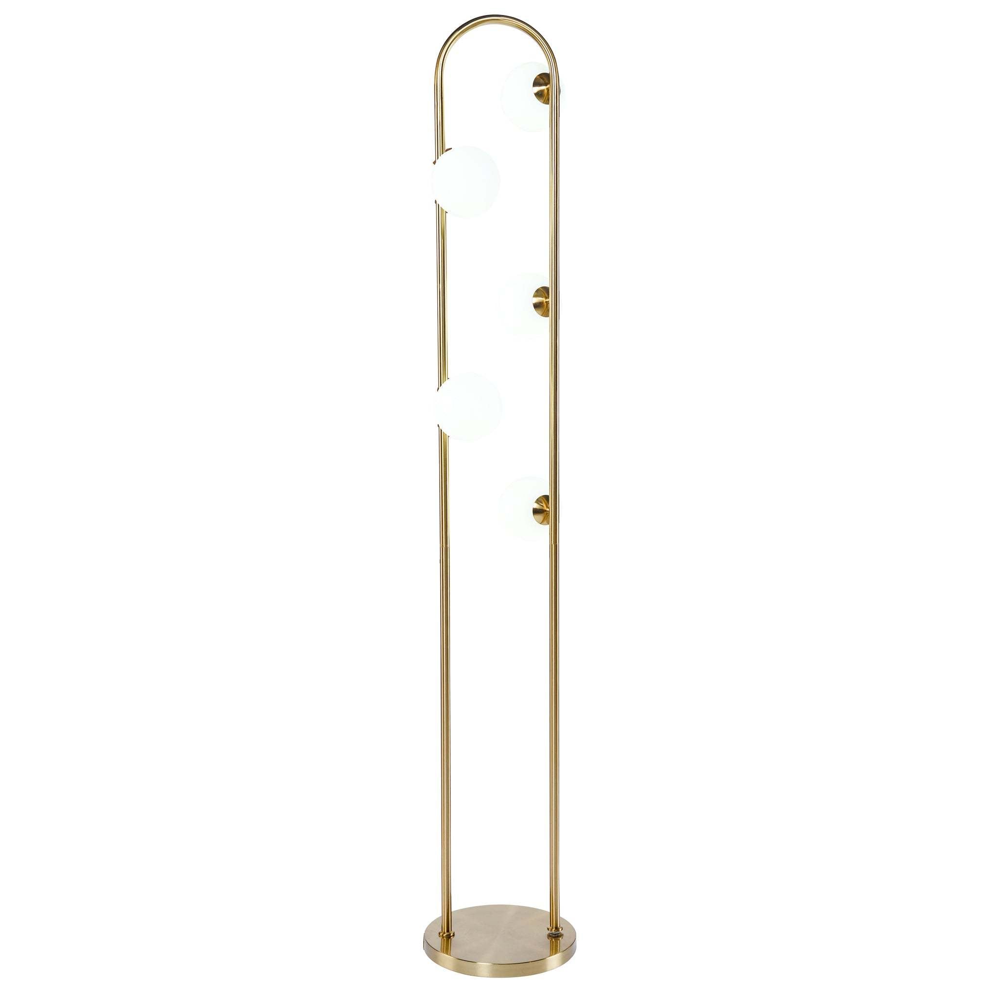 Floor Lamp with 5-Light Corner Design, Gold Finish