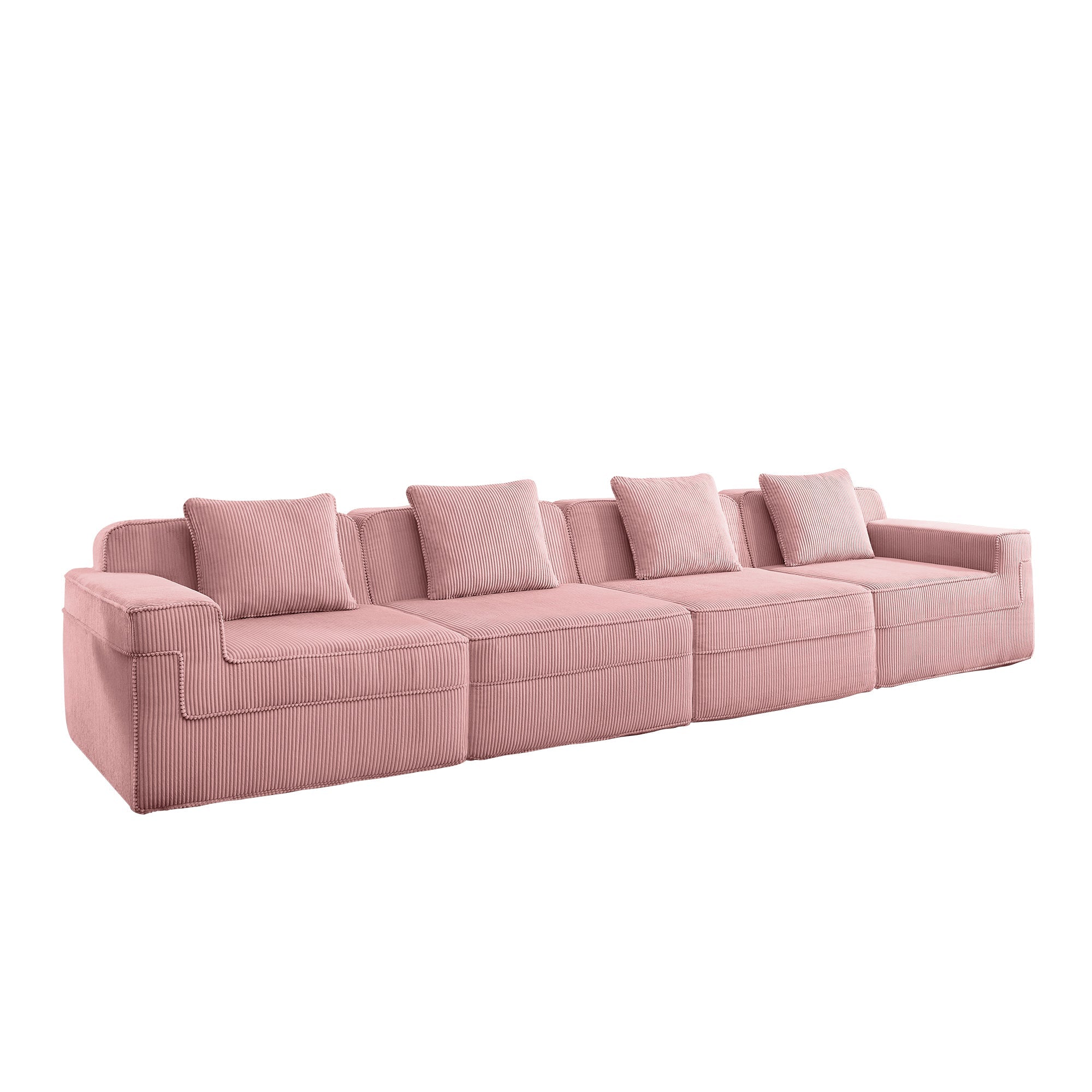 Hudson 4-Seat Boneless Couch in Pink #OttOnly_0 #Color_Pink