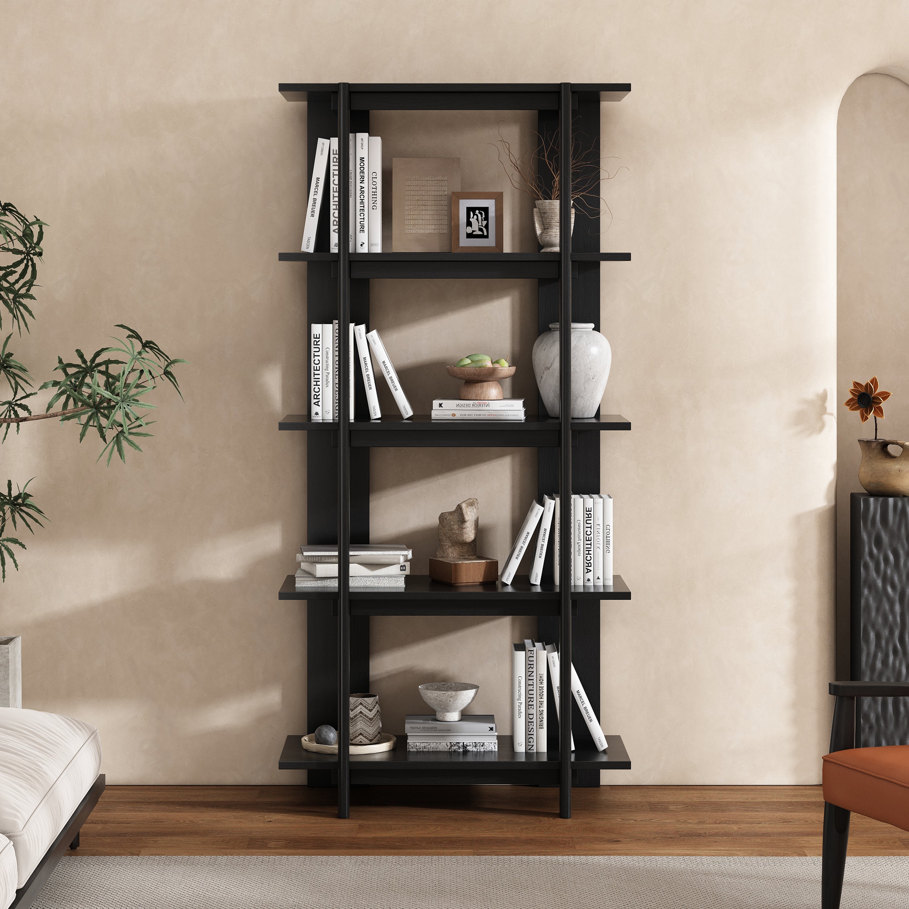 Vertical Modern Bookcase, 33 in