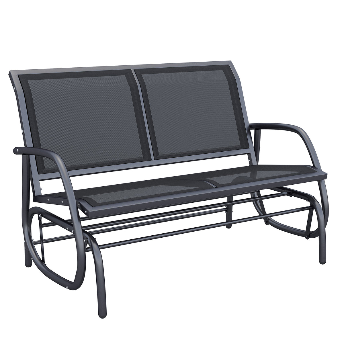 Metal Outdoor Glider Bench, 33.5 in Tall