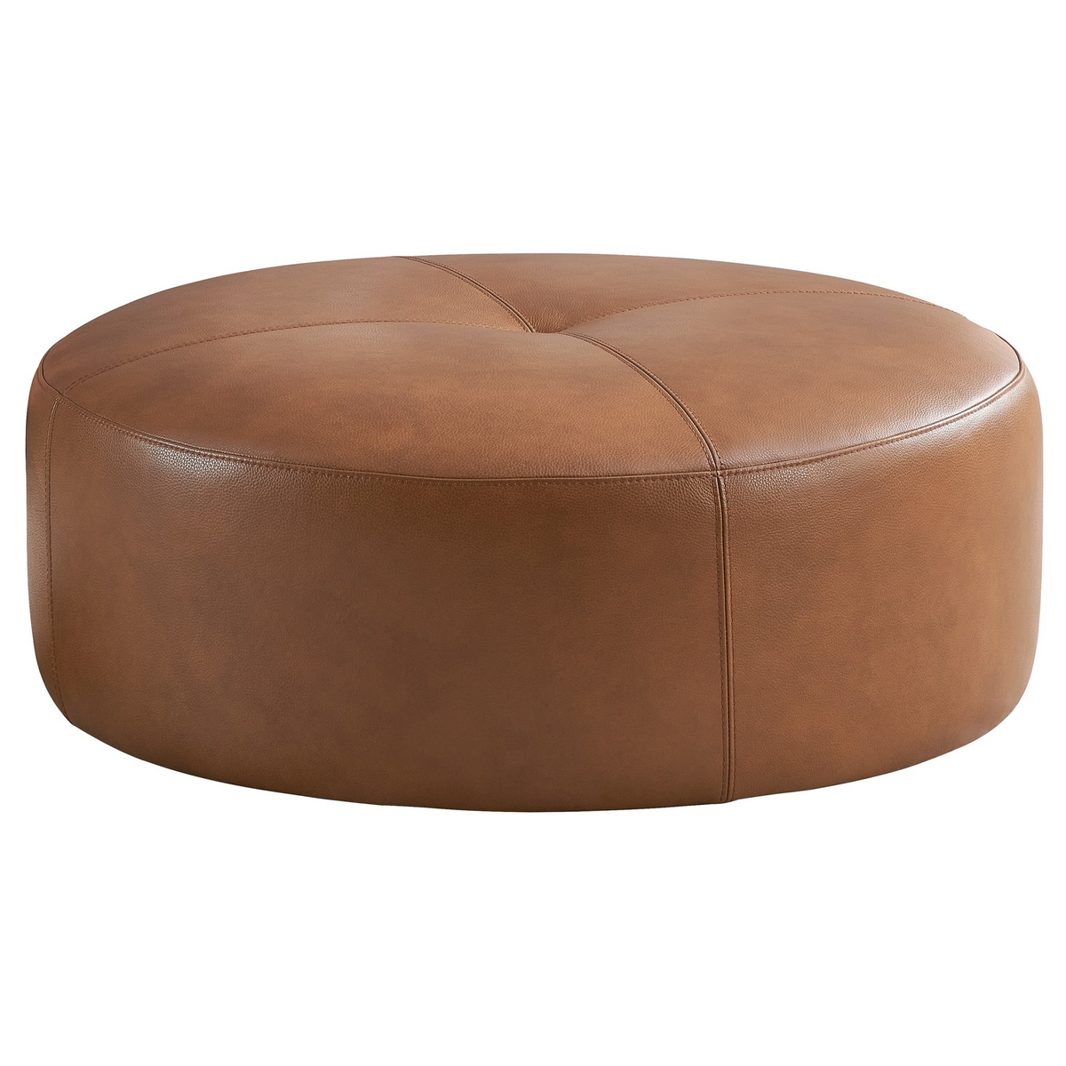 Genuine Leather Ottoman, 36 in