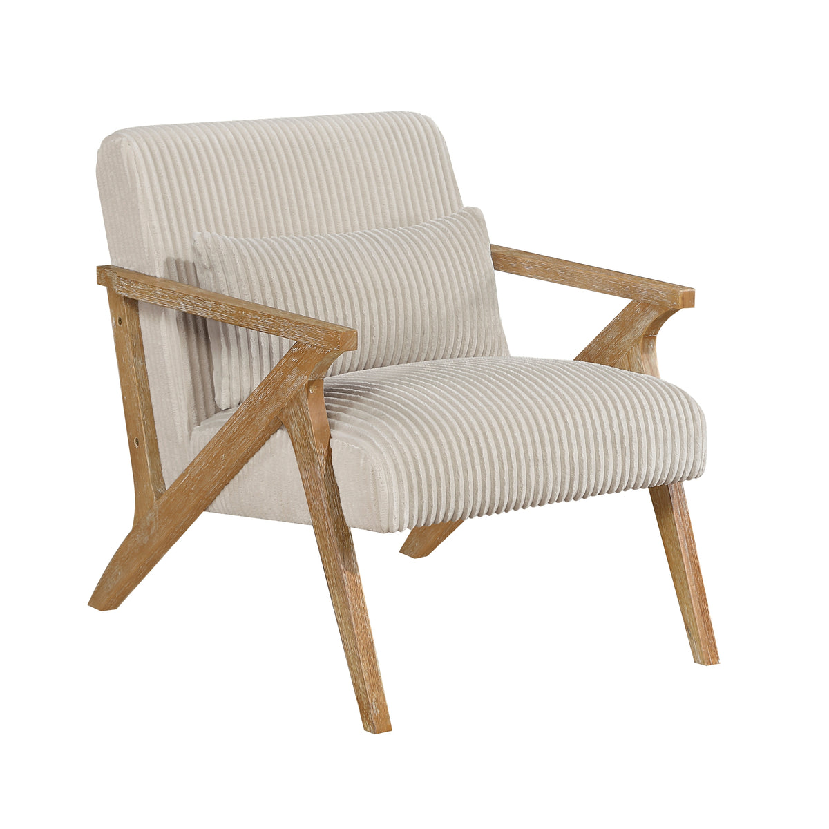 Beige Corduroy Accent Chair