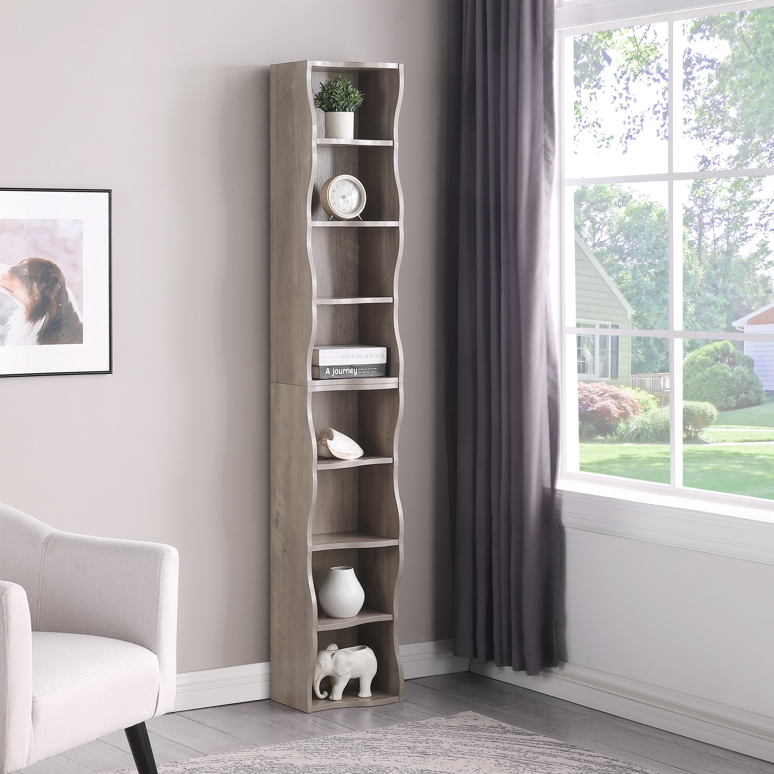 Bookcase, 11.6 in, Grey