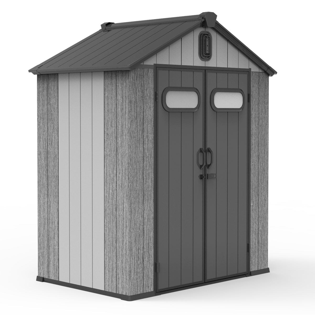 4x6 ft Gray Resin Storage Shed with Window