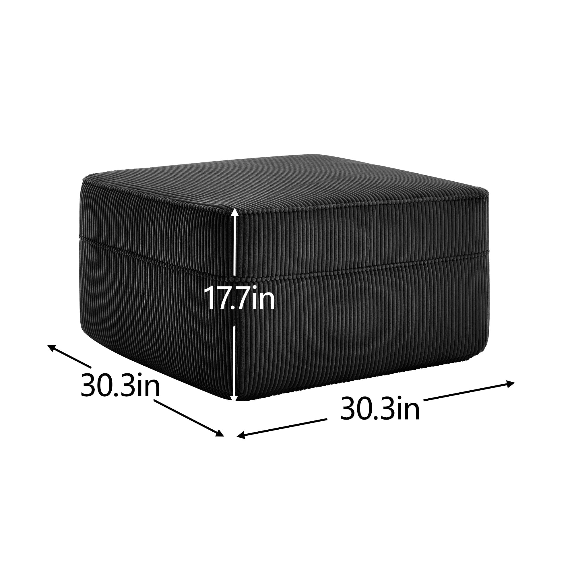 Hudson Boneless Ottoman in Black #Color_Black