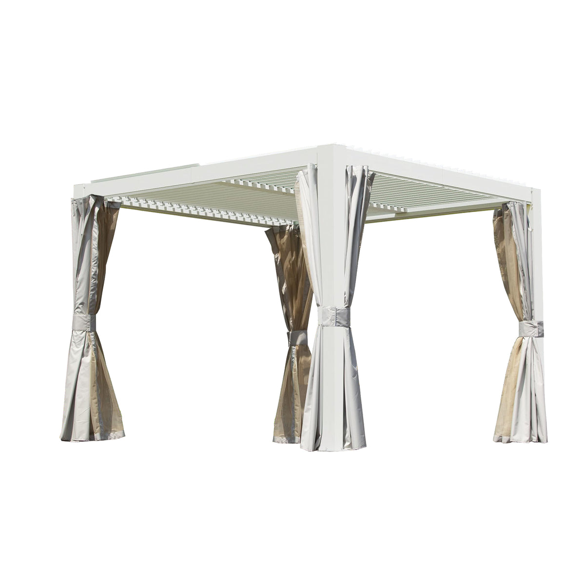 10x10 ft White Aluminum Louvered Pergola