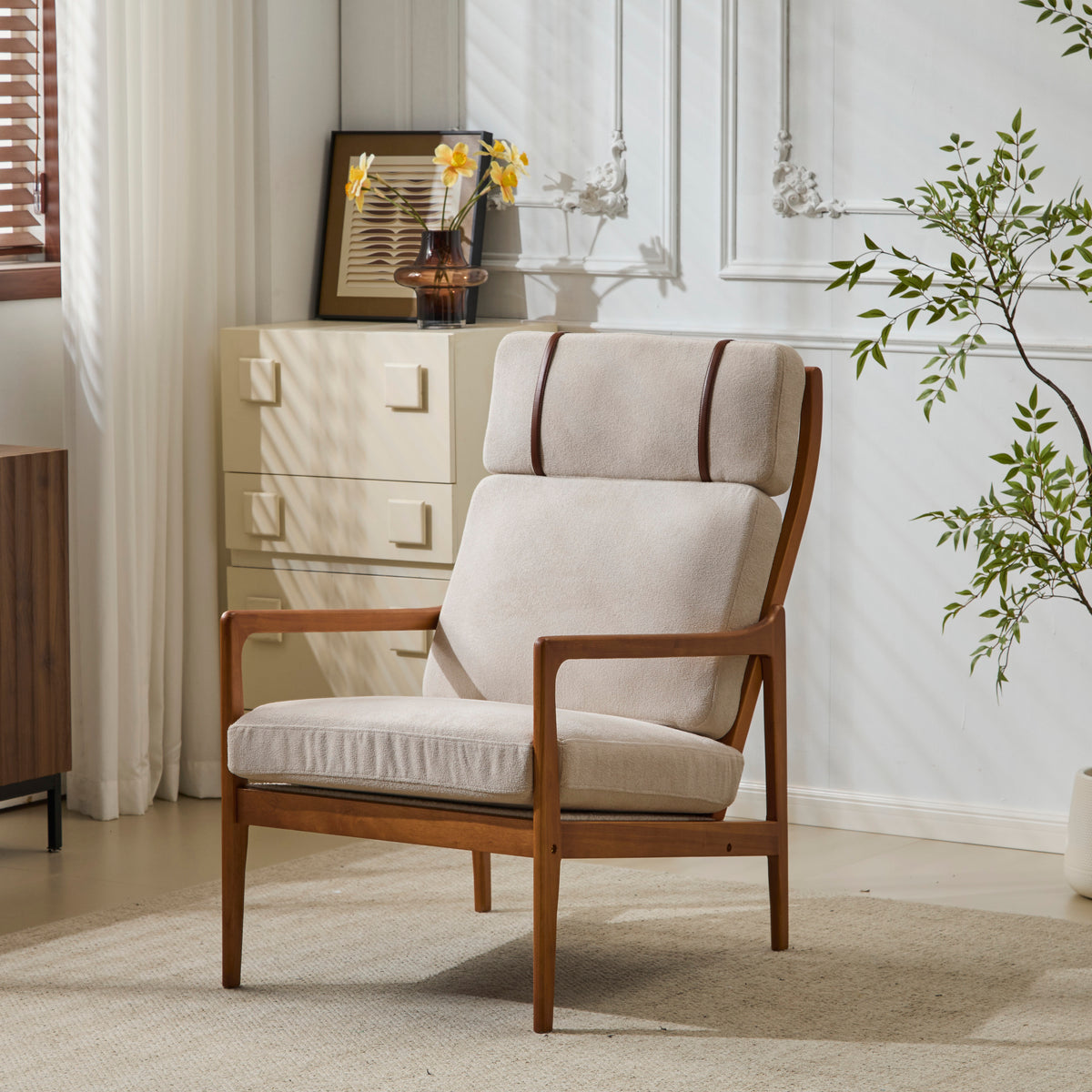 Light Gray Accent Chair, 25.8 in Wide