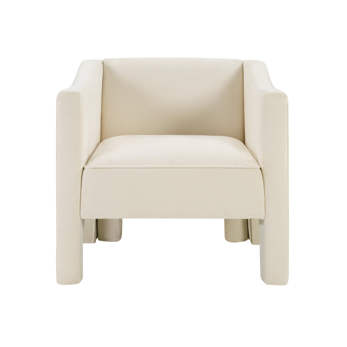 Beige Chenille Barrel Chair