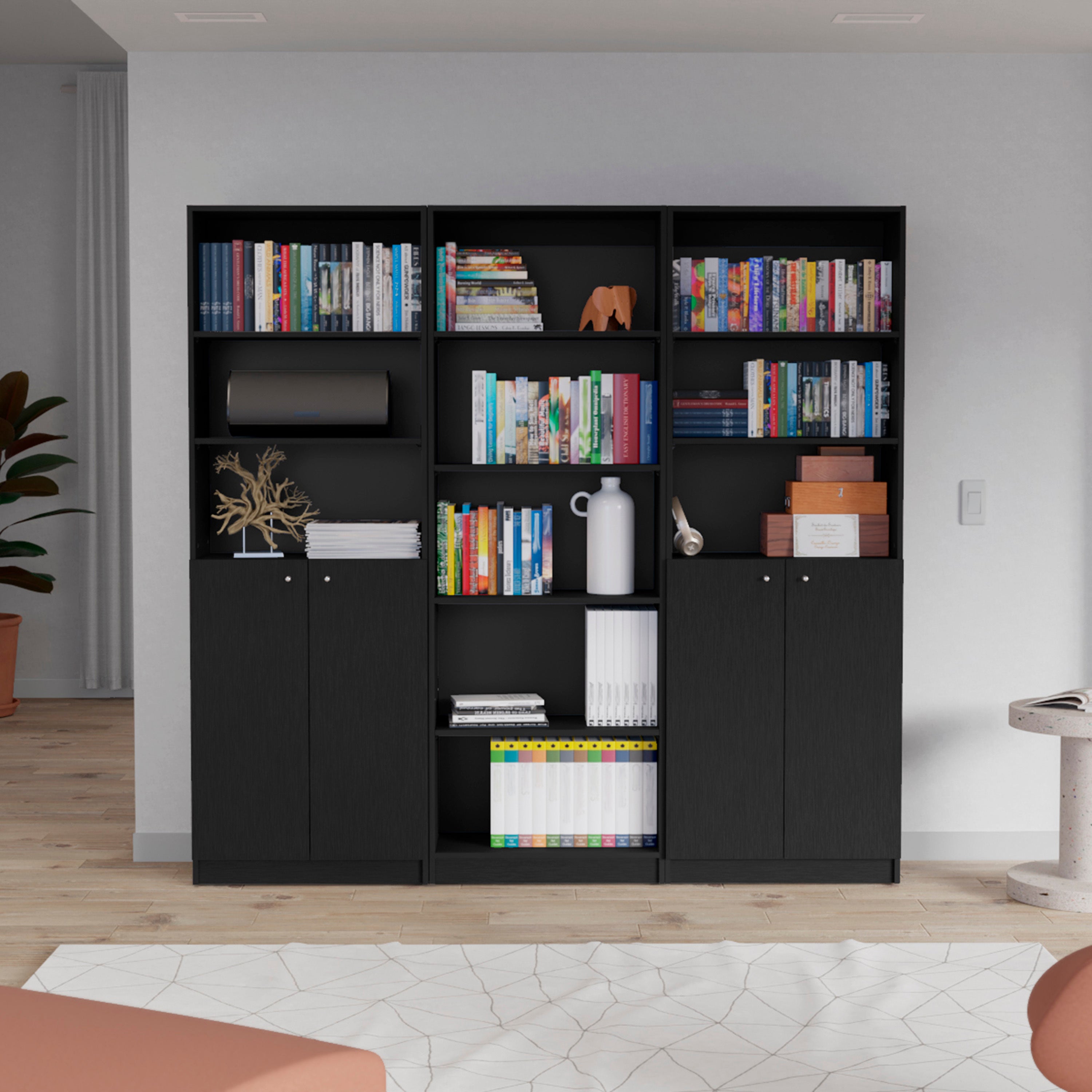 Bookcase, 74.1 in, Black