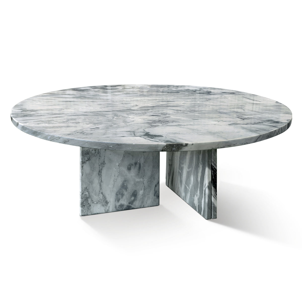 Blue Marble Round Coffee Table, 27.6 in