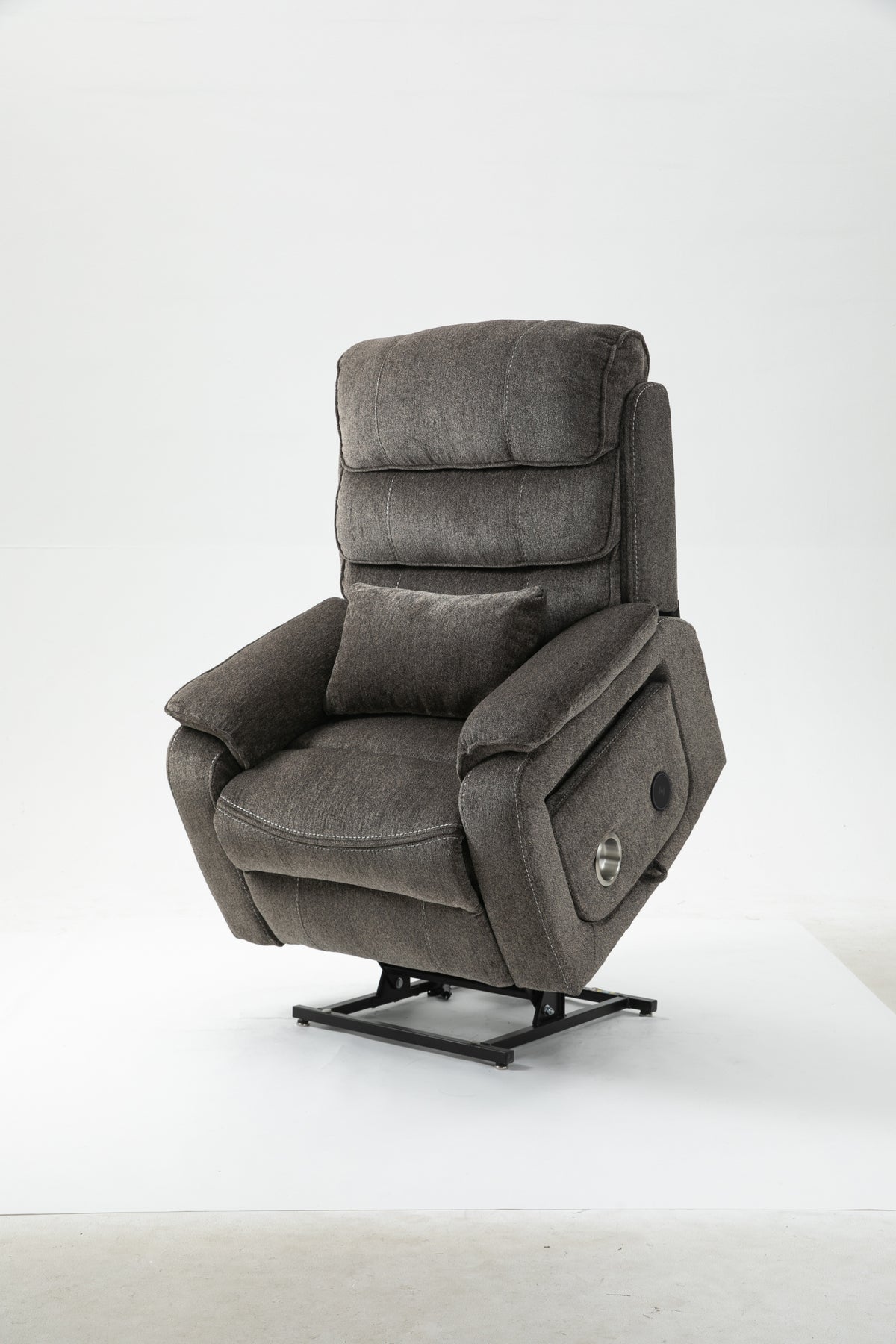 Light Brown Chenille Power Lift Recliner