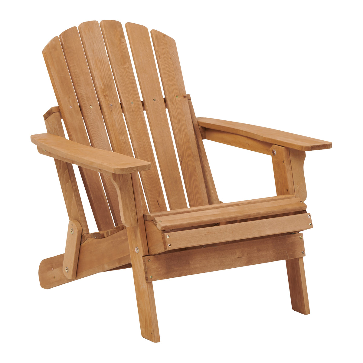 Light Brown Solid Wood Folding Adirondack Chair