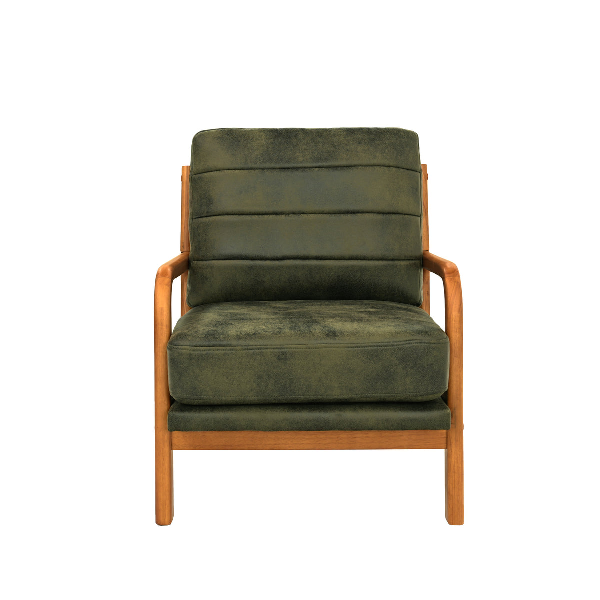 Olive Green Accent Chair, Channel Back