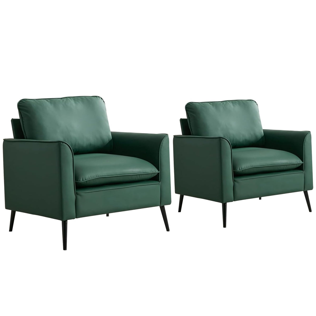 Green Vegan Leather Accent Chair