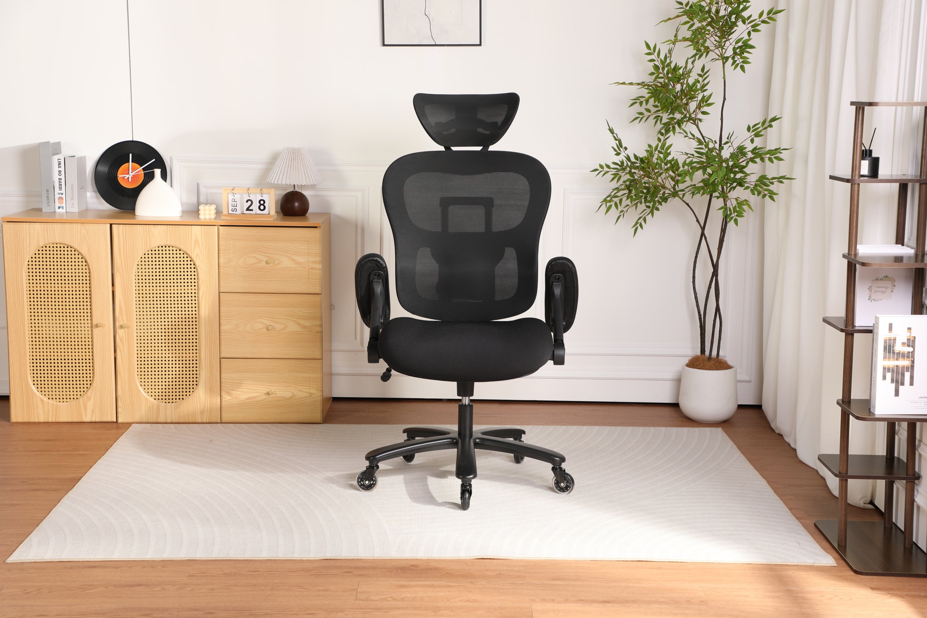 Big and Tall Lumbar Support Office Chair, 500 lb Capacity, Black