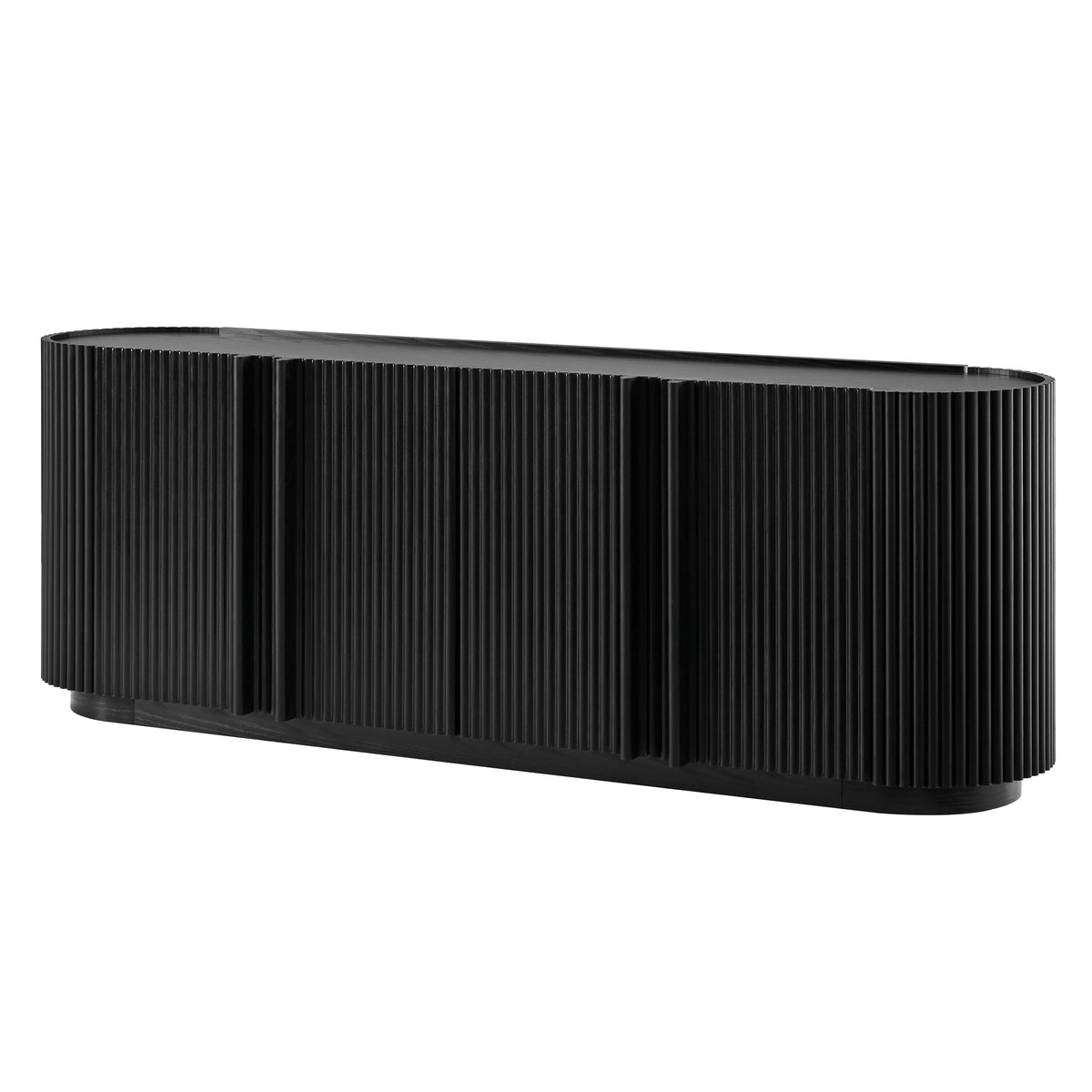 Black Fluted TV Stand for TVs up to 70 in, 66.9 in Wide