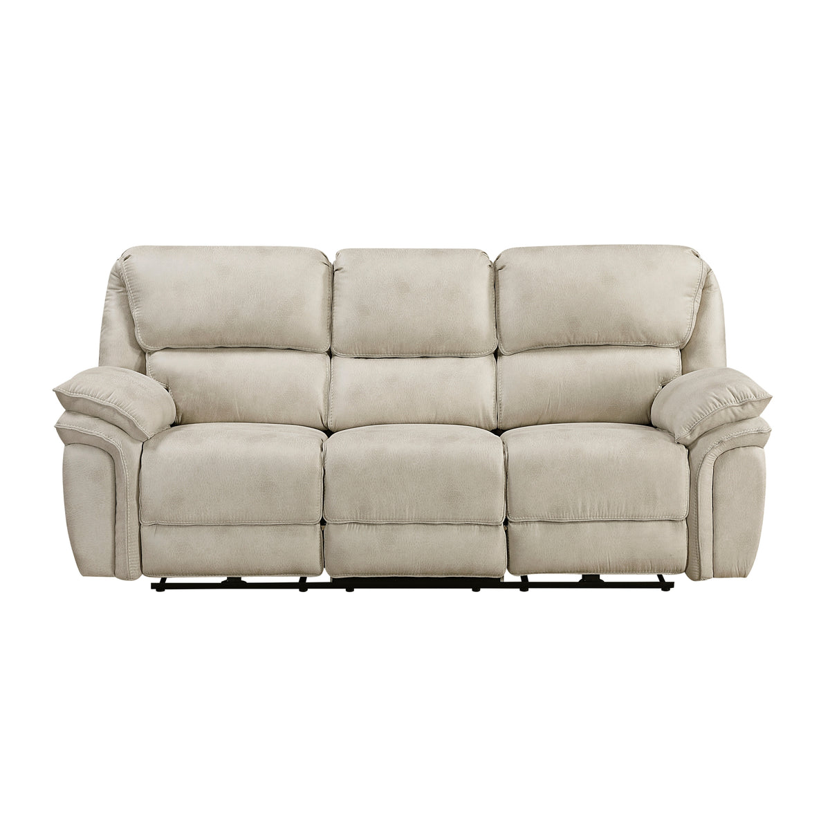 Sand Microfiber Power Reclining Sofa, 90 in Wide