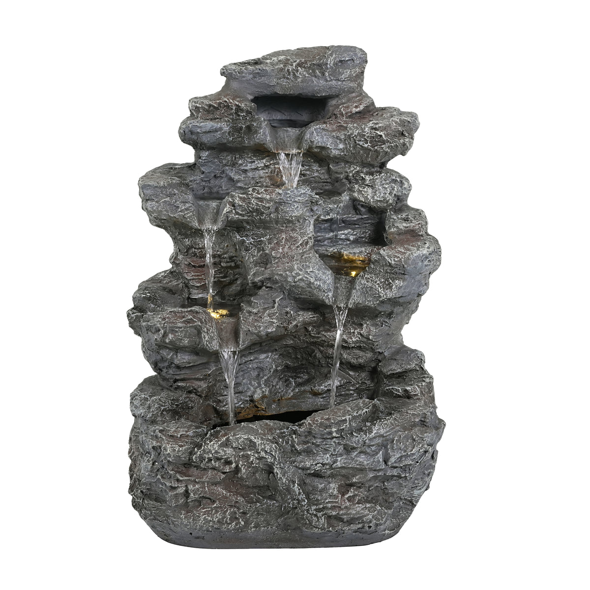 Gray Concrete Outdoor Water Fountain, 23.8 in Tall