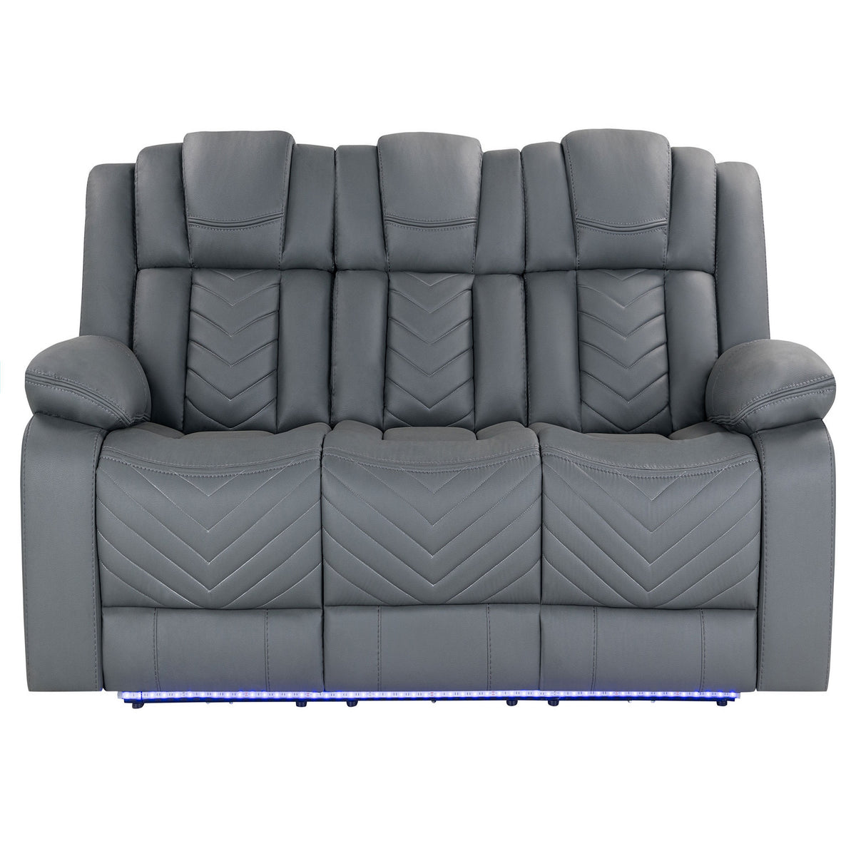 Gray Power Reclining Sofa, USB Charging, 86 in Wide