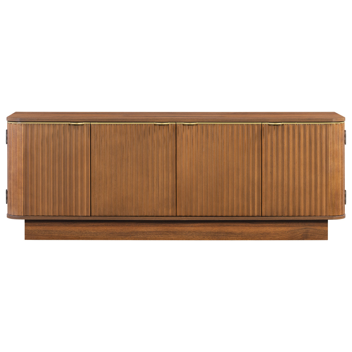 Brown Fluted Entertainment Center for TVs up to 70 in, 59.1 in Wide