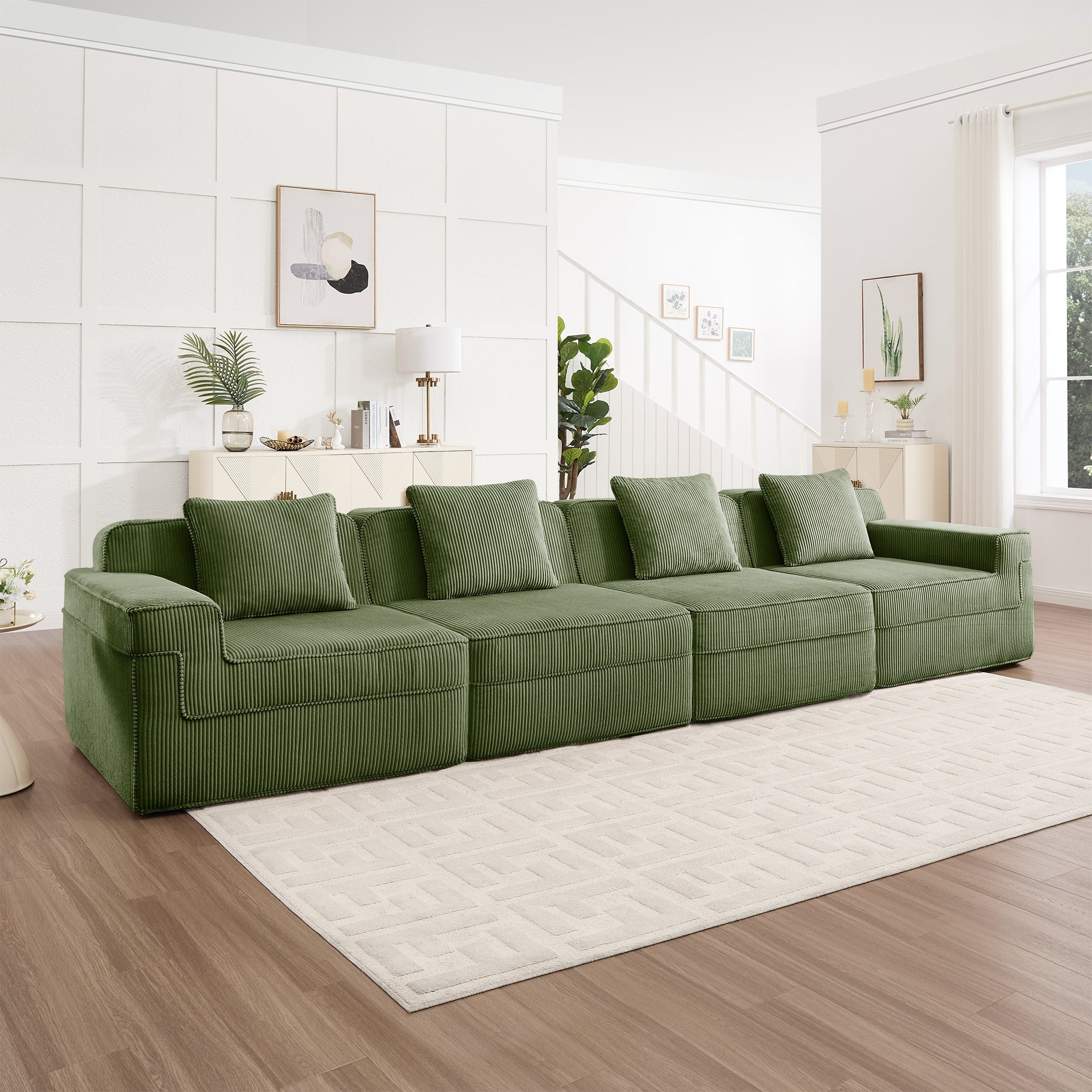 Hudson 4-Seat Boneless Couch in Olive #OttOnly_0 #Color_Olive