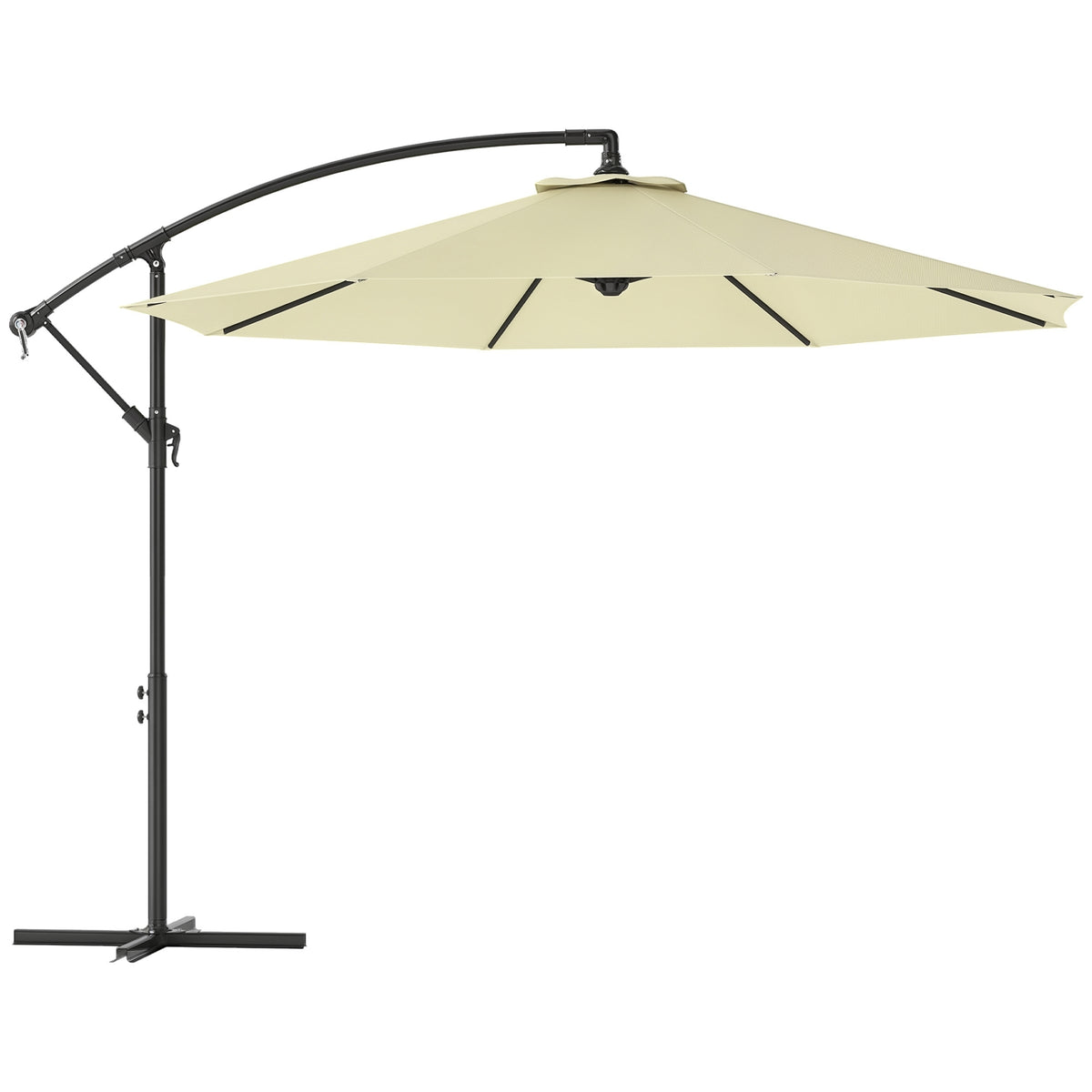 10 ft Beige Cantilever Patio Umbrella with Tilt