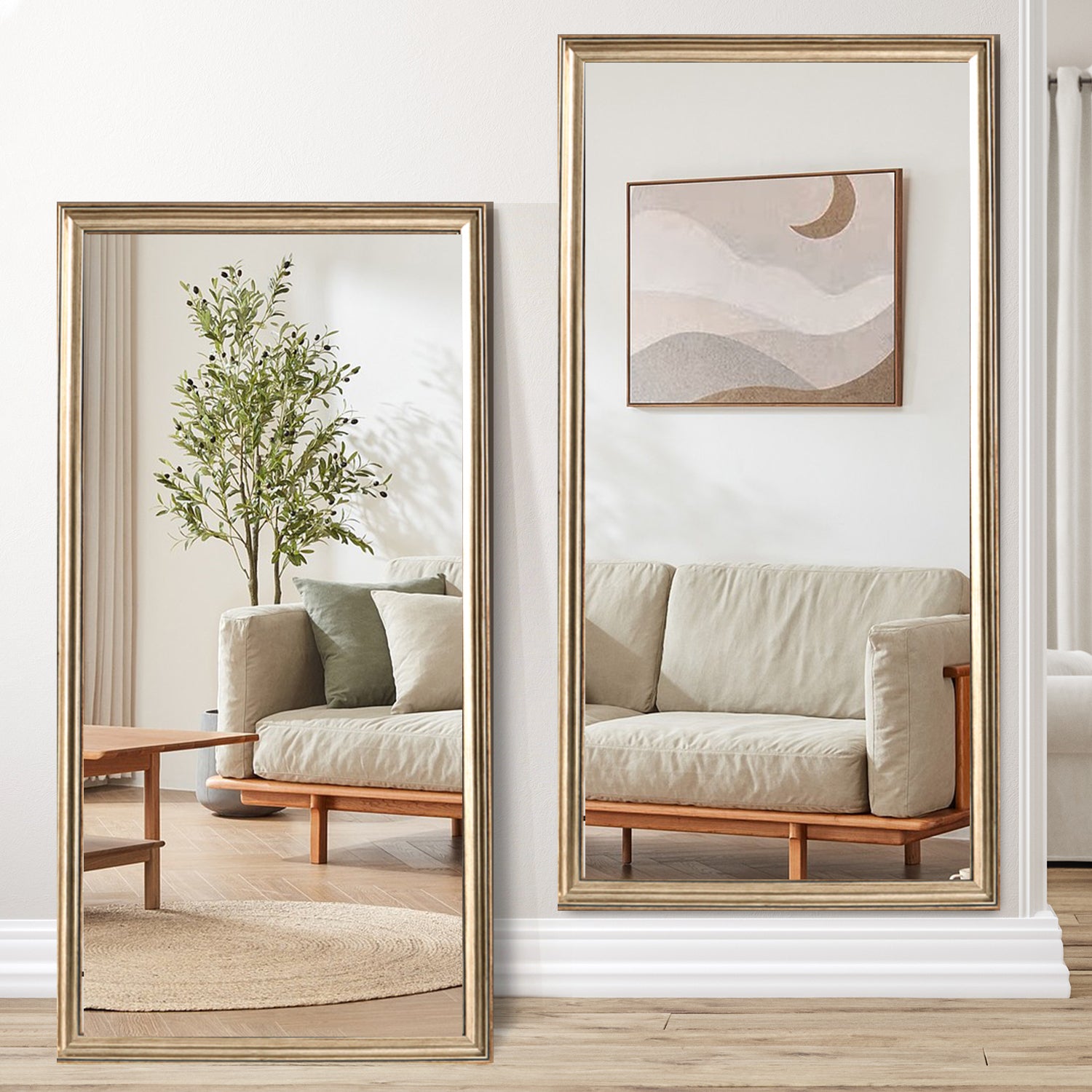 Gold Full Length Mirror, 70.86 x 31.5 Inch, Wall or Leaning
