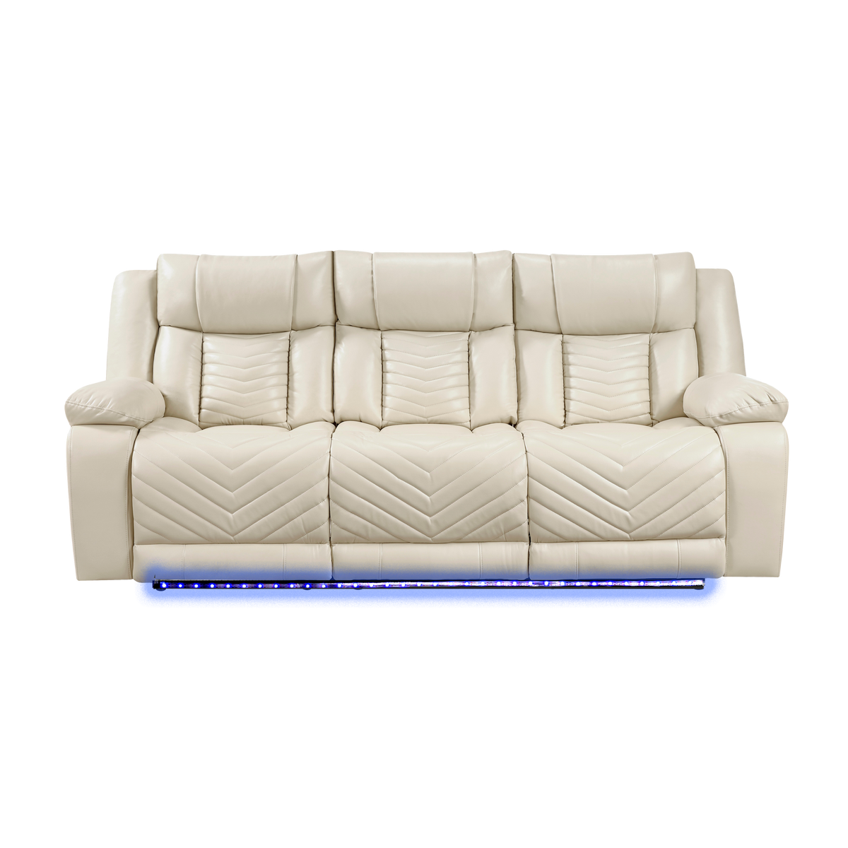 Beige Power Reclining Sofa, 85 in Wide