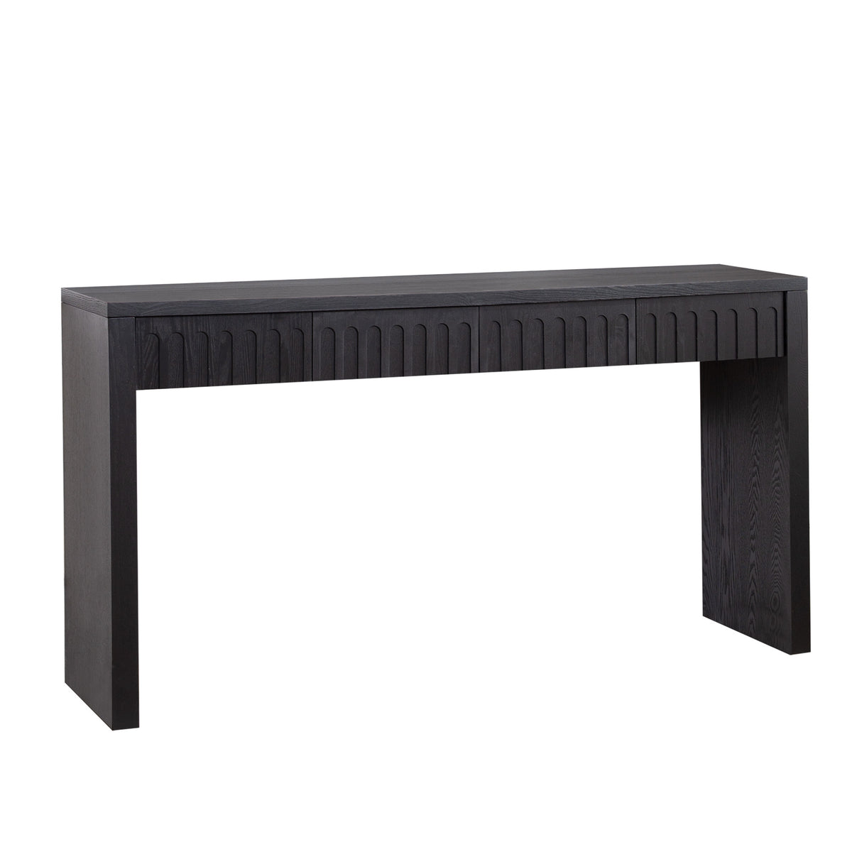 Black Entryway Console Table, 4 Drawers, 59.2 in Wide