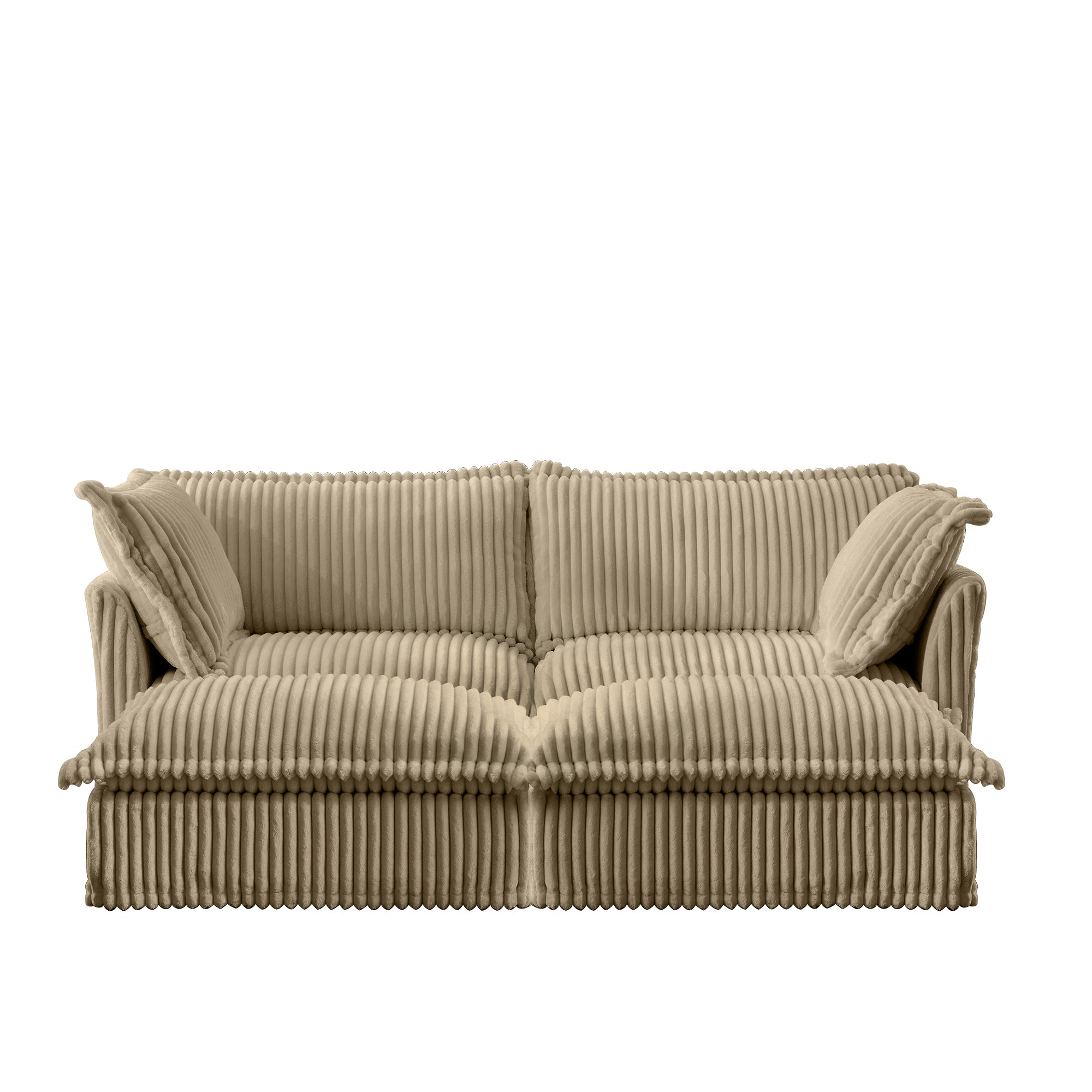 Fluffy 2-Seat Modular Sofa in Corduroy Camel #OttOnly_2 #Fabric_Corduroy Camel