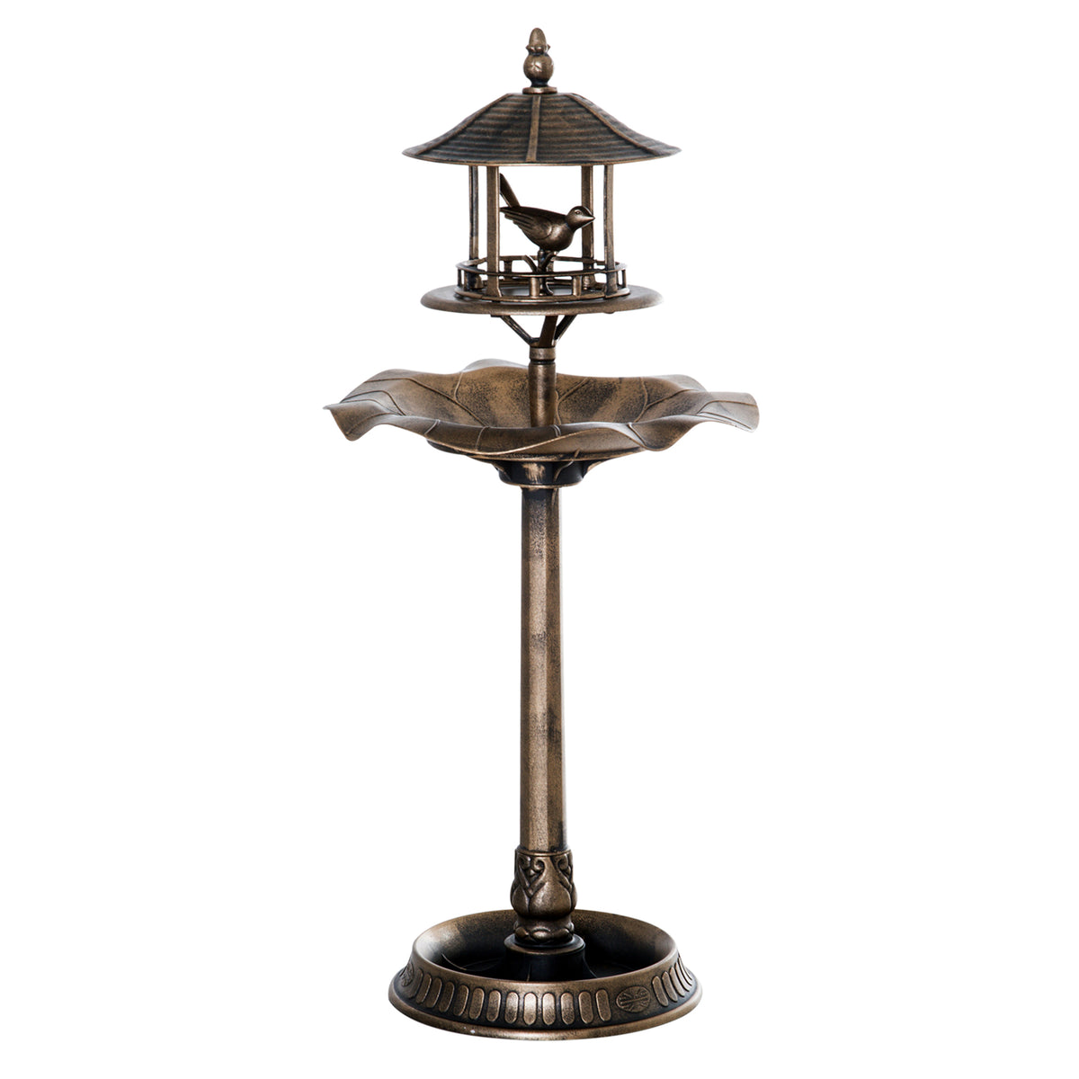 Bronze Resin Bird Bath, 44 in Tall