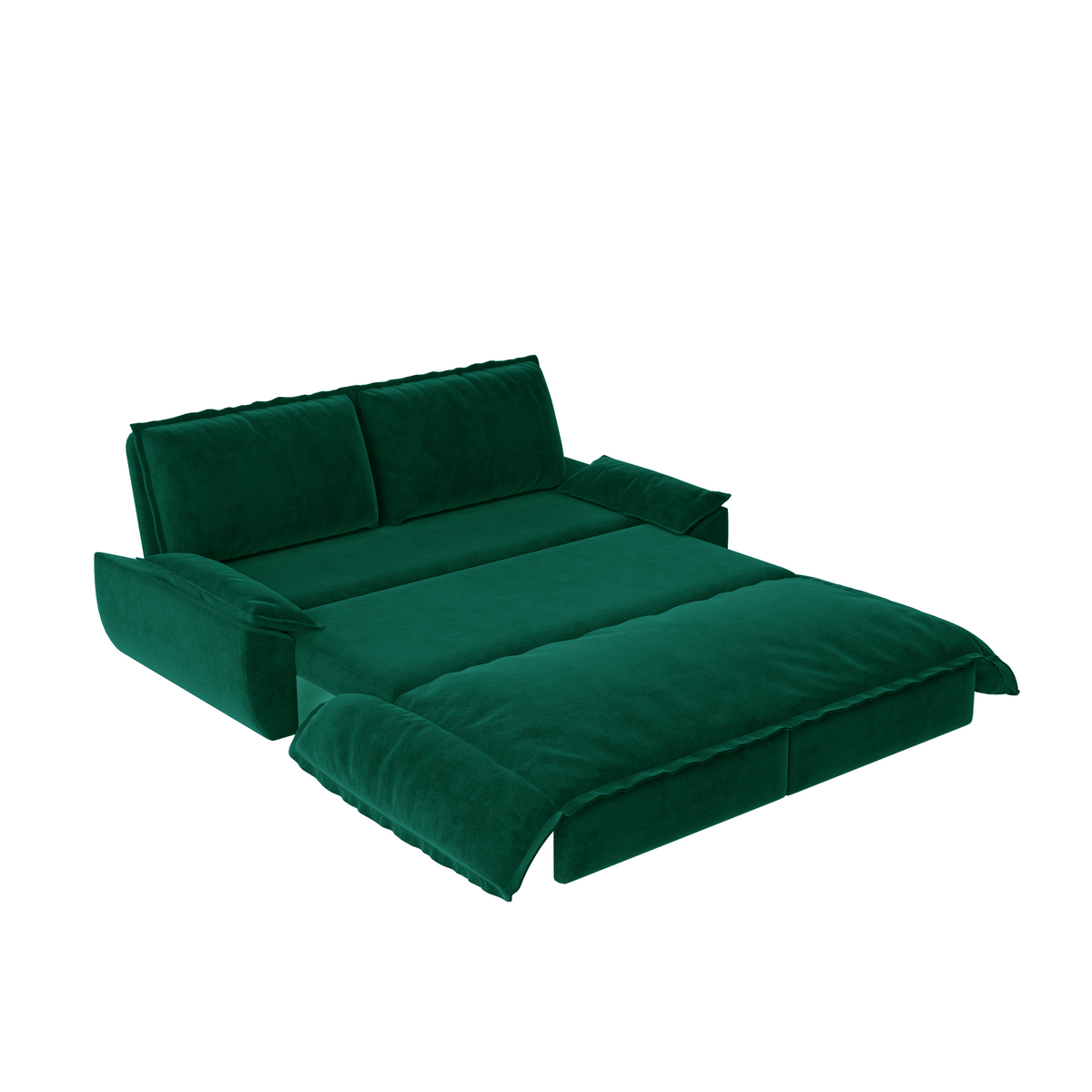 Green Velvet 2-Seat Queen Sleeper Sofa, 73.2 in Wide