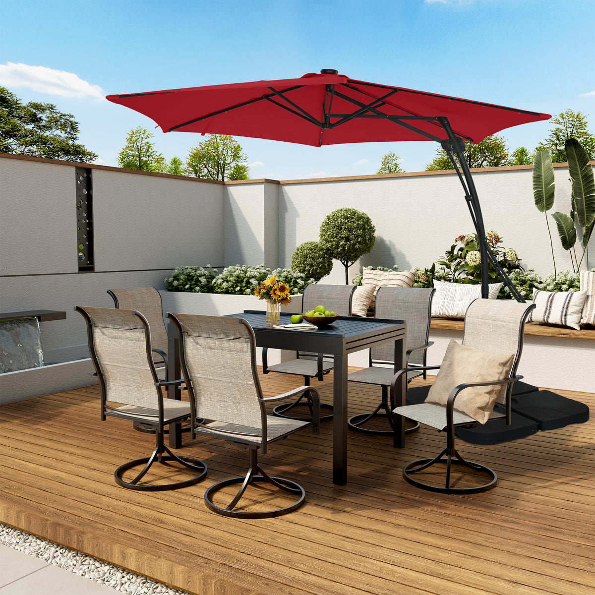 10 ft Red Cantilever Patio Umbrella