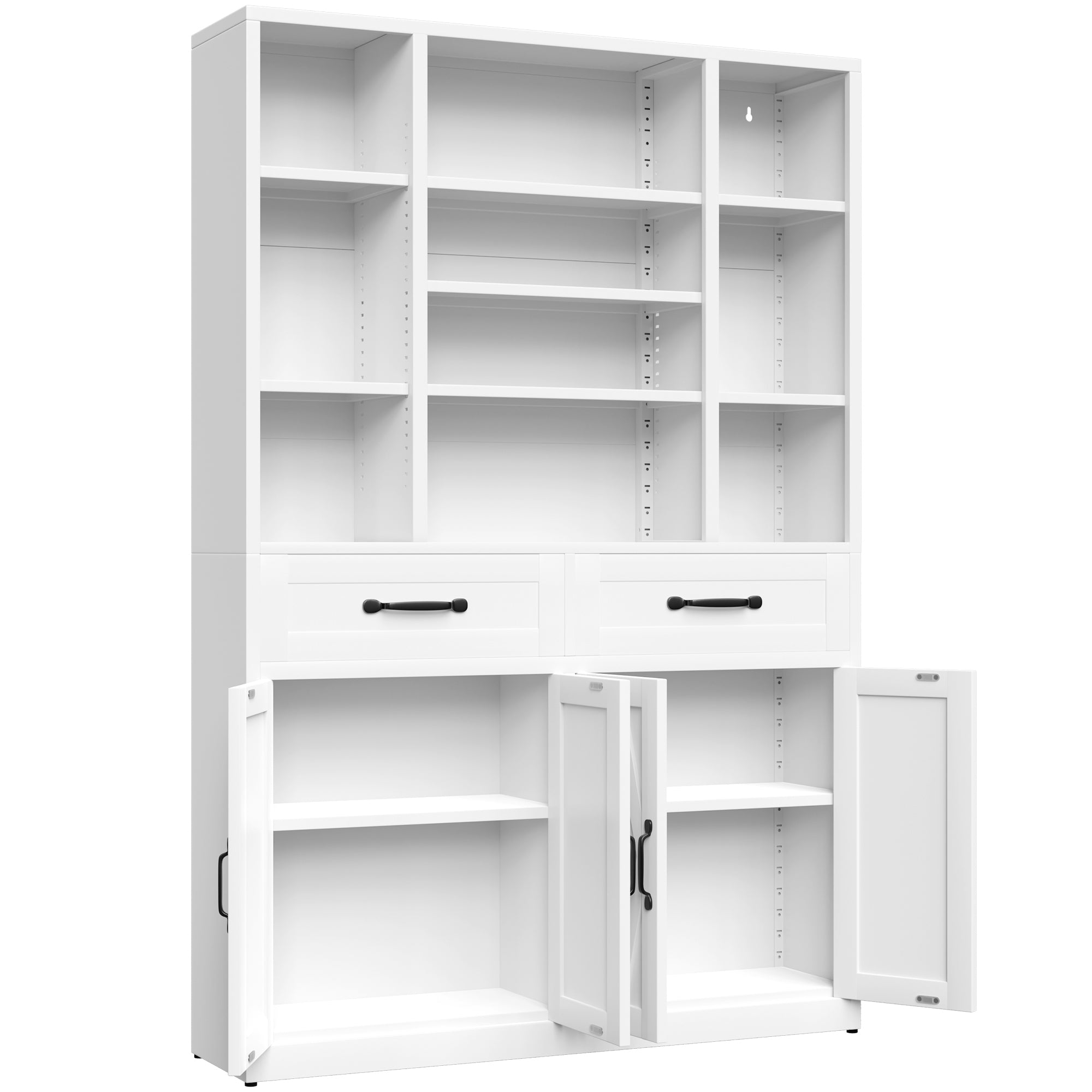 Vertical Industrial Bookcase, 47.2 in, White