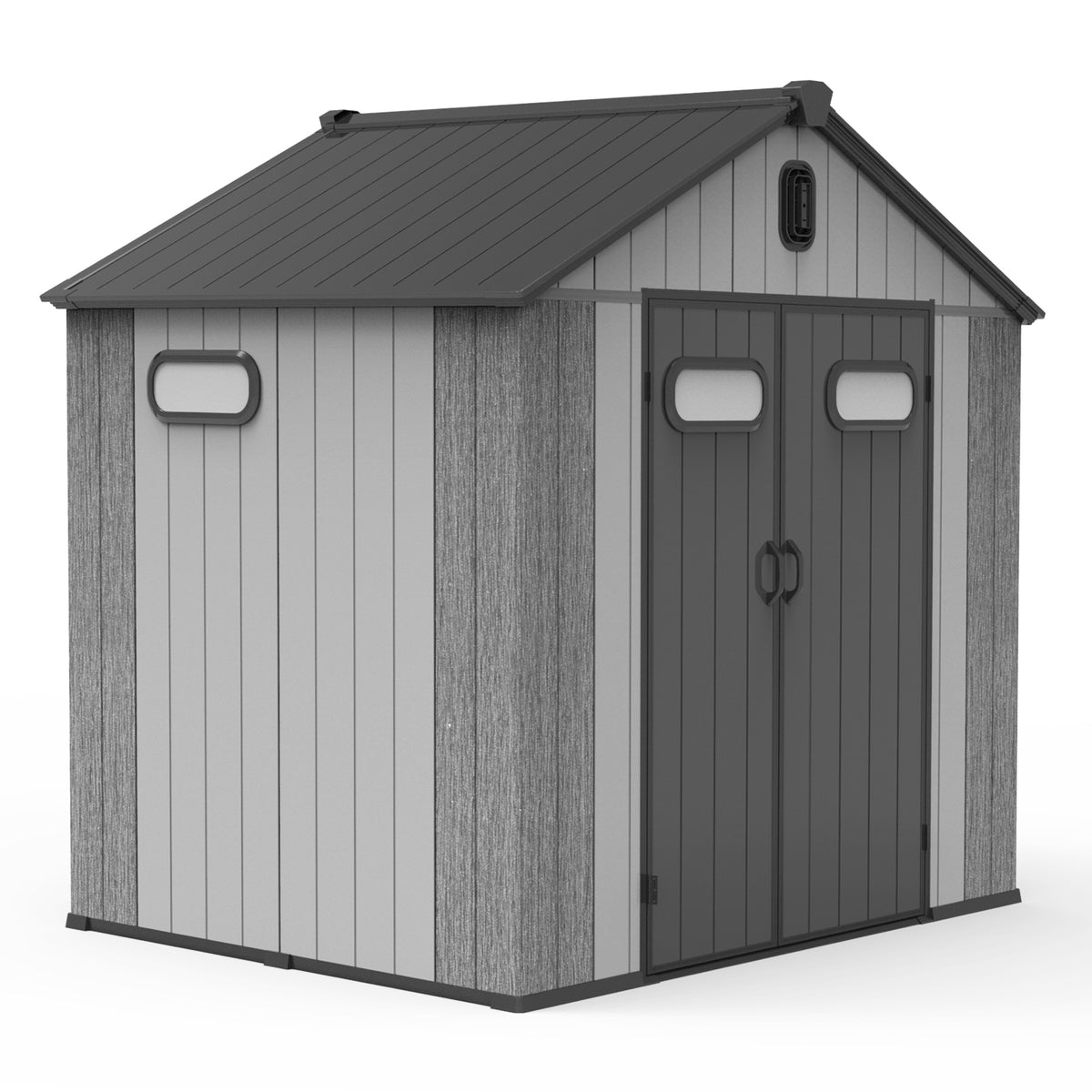 6x8 ft Gray Resin Storage Shed with Window